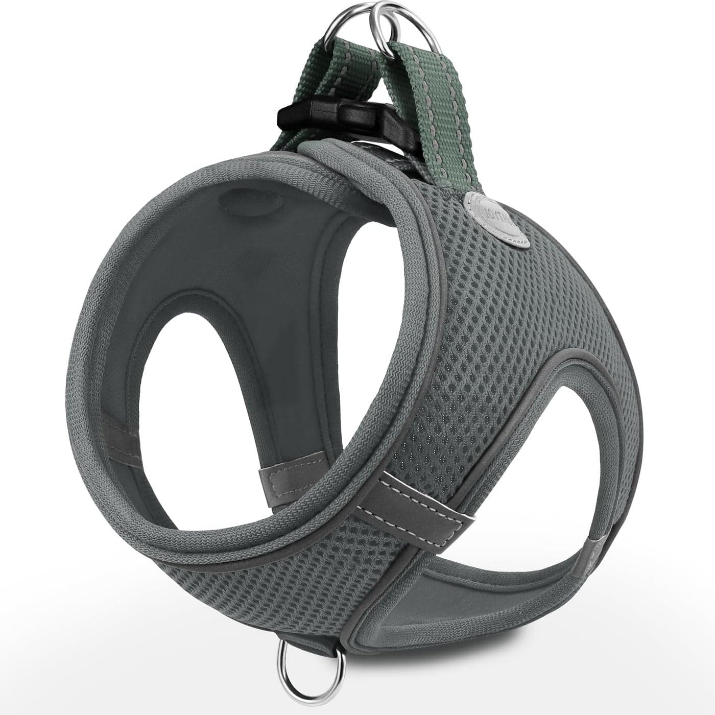 Joytale Small Dog Harness, Breathable Mesh Step-in Vest, Reflective Soft Padded Harnesses for Cats, Puppies and Extra Small Dogs, Gray, XXS