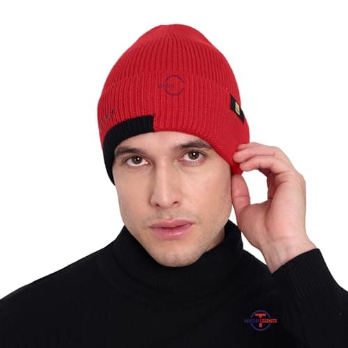 Tomorrow Fashion Winter Cap for Men & Women, Beanie Cap for Men & Women, Woolen Cap for Men & Women, Beanie Cap for Women - Warm & Cozy, Wool Blend Beanie Hat (in, Alpha, Free Size, RED)