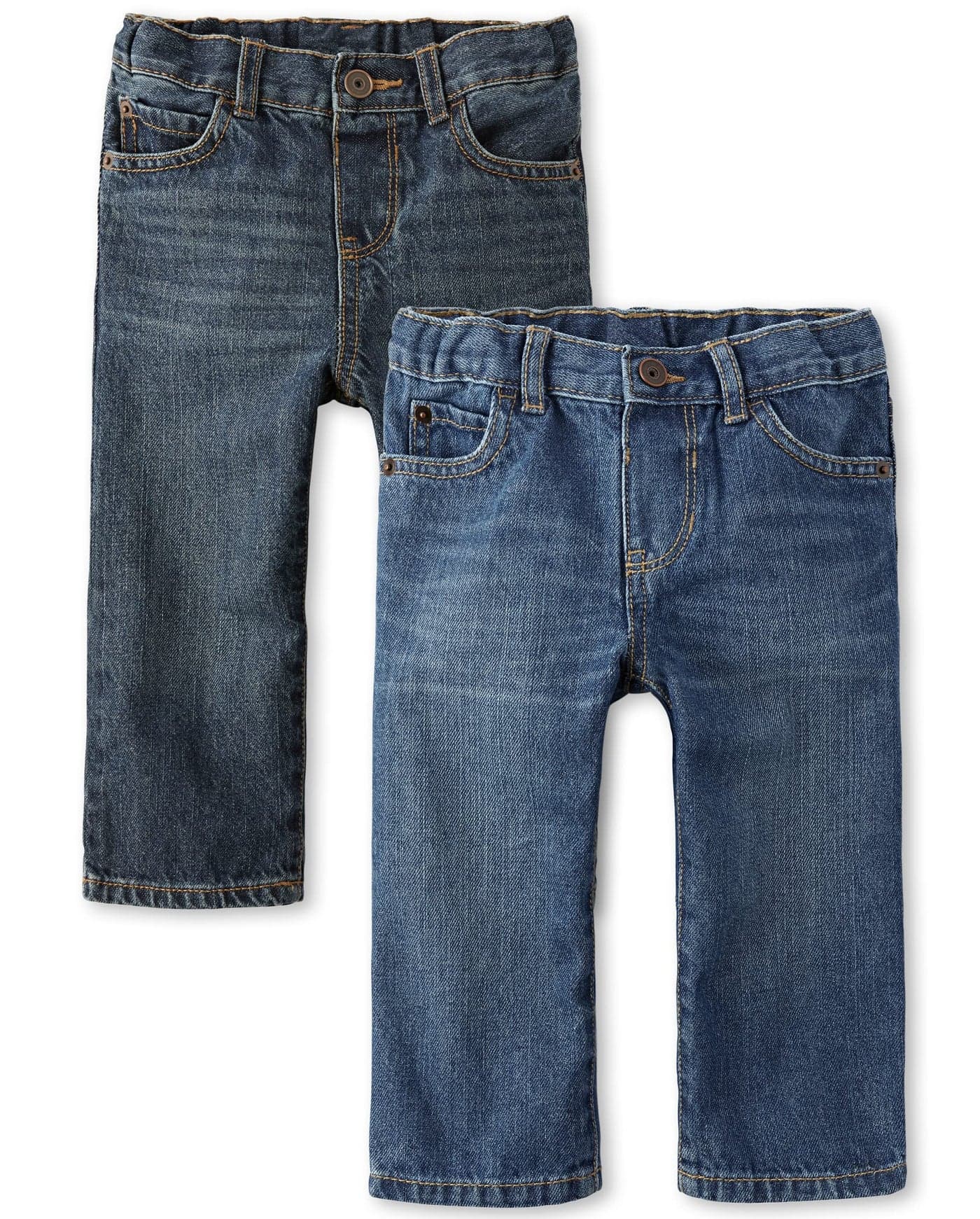 The Childrens Place baby boys And Toddler Basic Straight Leg Jeans Carbon WashDk Juptier 2 Pack 69 Months US