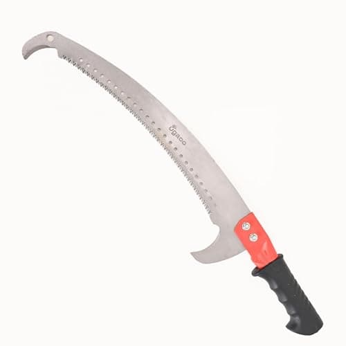 Ugaoo Pruning Saw for Trees – 23 Inch Blade | Heavy Duty Pruning Saw Cutter for Tree Branches | Hand Saw for Tree Cutting | Curved Blade Tree Pruner with Hook & Pole Fixing Slot | Garden Hand Saw
