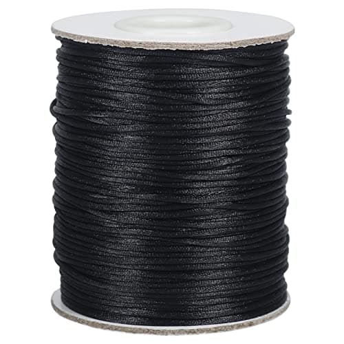 Tenn Well 1mm Satin Cord 328 Feet Silky Nylon Rattail Cord for Macrame Bracelets Braided Necklaces Chinese Knotting Jewelry Making Arts and Crafts Halloween Decor