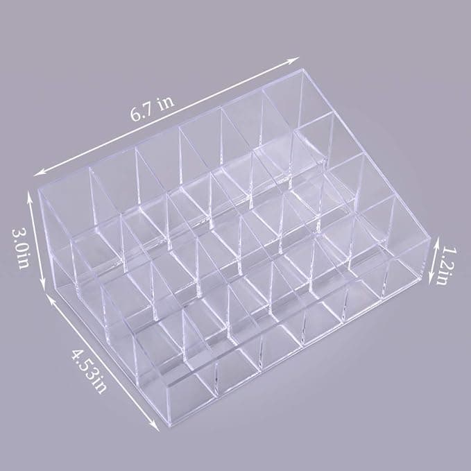 Benbilry Lipstick Holder 24 Slots Clear Acrylic Lipstick Organezer Display Transparent Makeup Organizer 24 Slots