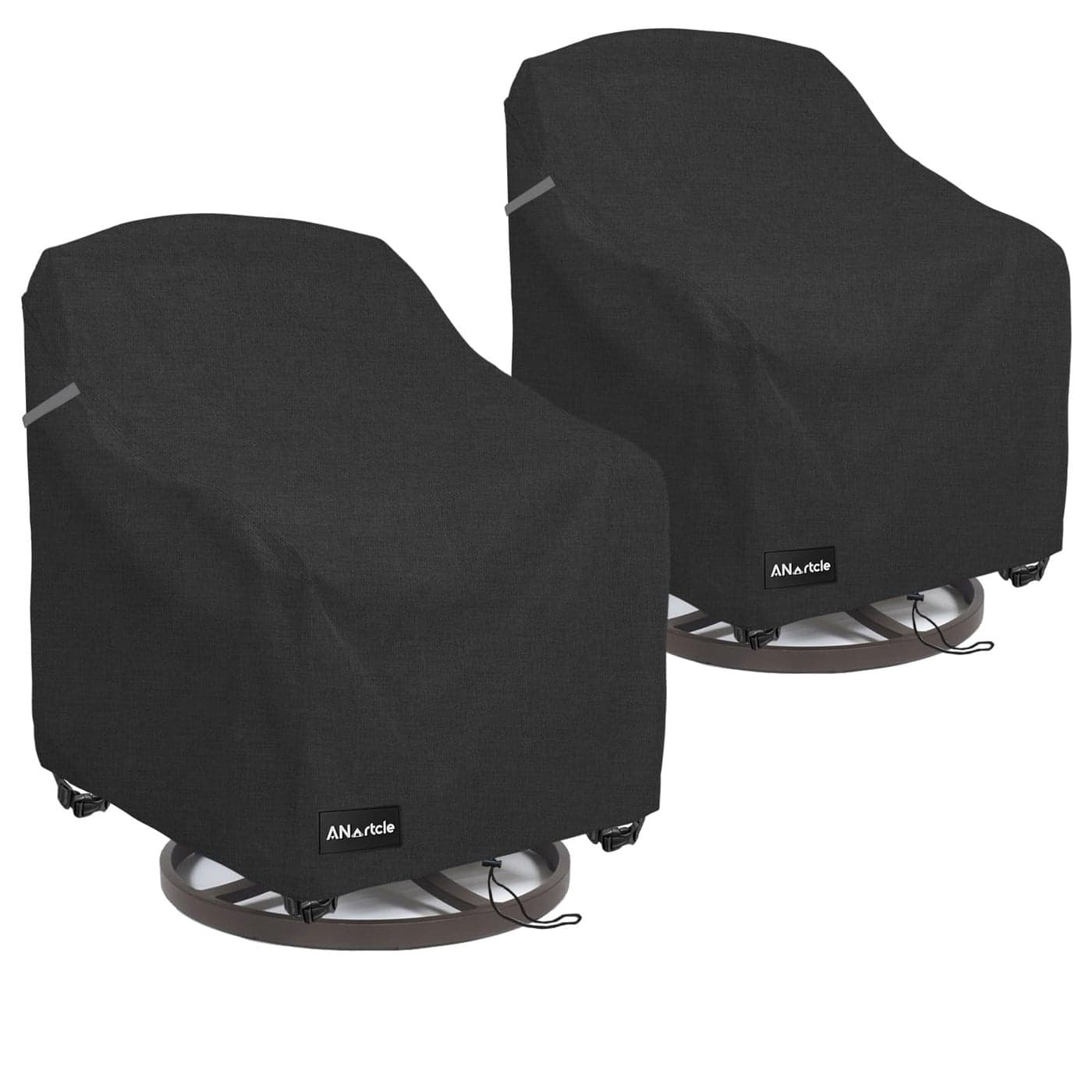 ANartcle Outdoor Swivel Lounge Chair Cover 2 Pack600D Waterproof Heavy Duty Outdoor Chair Covers35 W x 37 D x 385 H inchesPatio Swivel Chair Covers for Outdoor FurnitureBlack