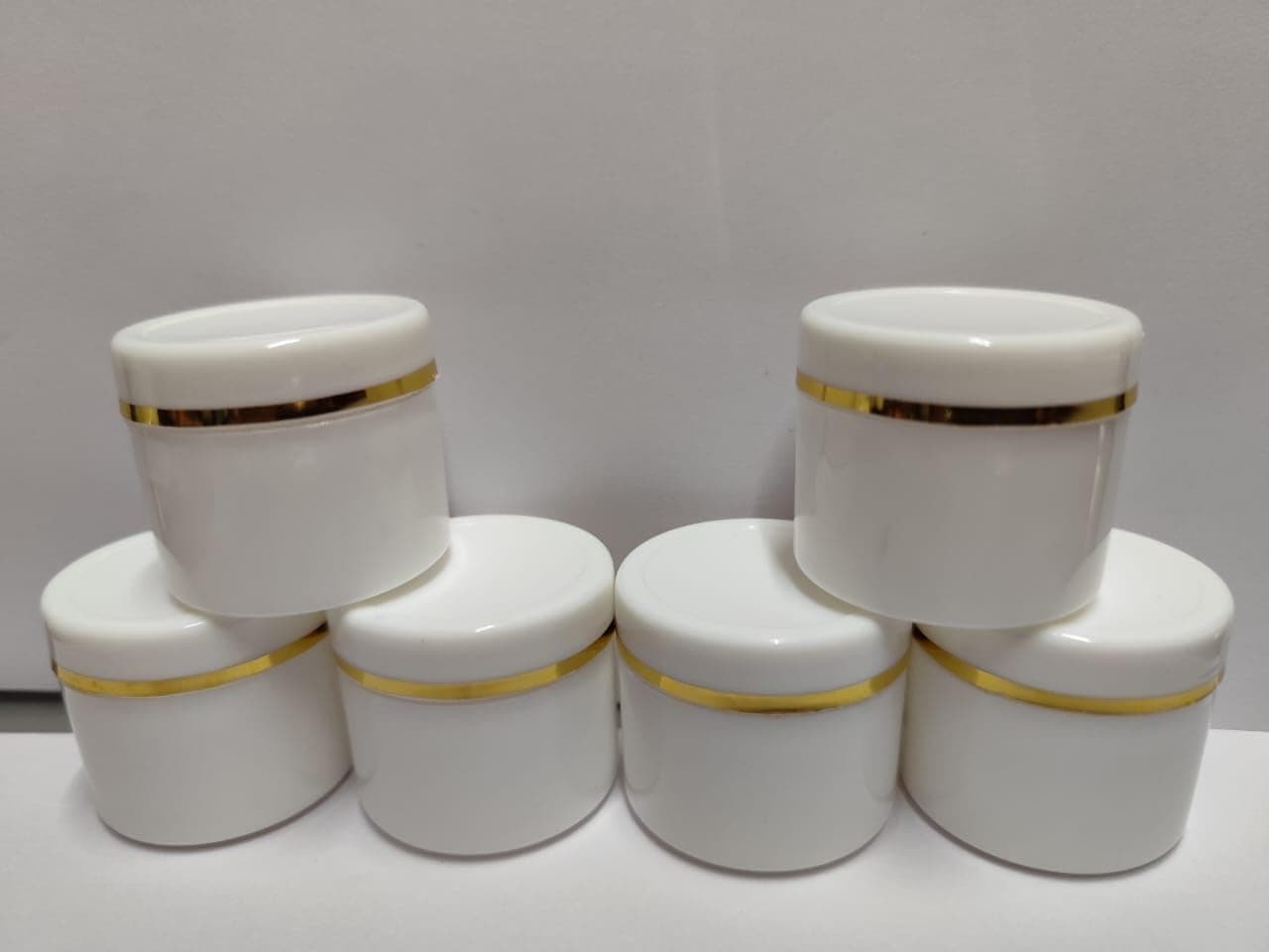SHREE MAHA White empty gold ring container pack of 12 pcs 50 ml Container for CreamsLip Balm Body Butter Essential oil Costemic Makeup Use