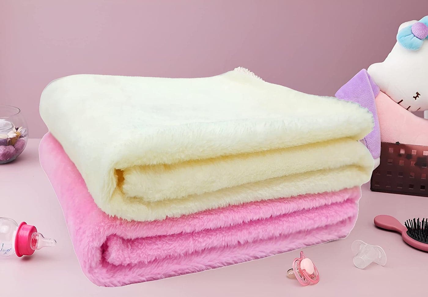 BRANDONN Baby Blankets New Born Combo Pack of Crib Wrapping Sheet Pack of 2