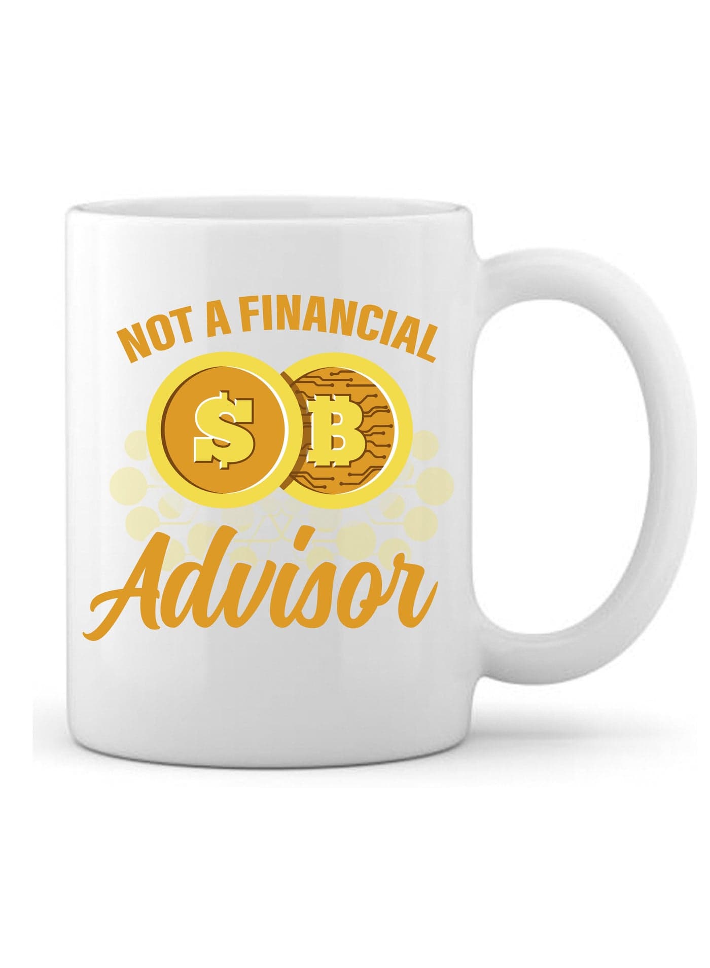 Cryptocurrency Bitcoin Coffee Mug for Bitcoin Trader or Miner (Design 2)
