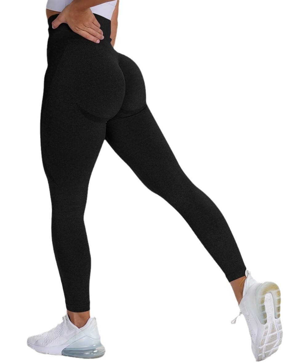 Alexvyan Black Skinny Fit Yoga Pants Gym Wear Leggings Ankle Length Workout Active Wear | Stretchable Workout Tights | High Rise Waist Sports Fitness For Girls & Women-Nylon Fiber & Spandix (L-Large)