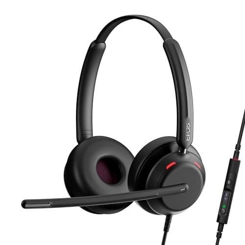EPOS IMPACT 760T DualSided Wired Headset for PC with NoiseCanceling Mic Microsoft Teams Certified USB C and USB A InLine Controls Super Wideband Audio Comfortable for Office Calls Remote Work