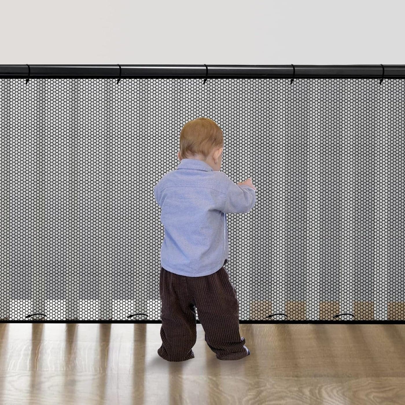 Cupount Banister Guard for Baby 10ft x 33ft Black Safety Mesh Netting for Pets and Kids Stair Railing Cover for Home