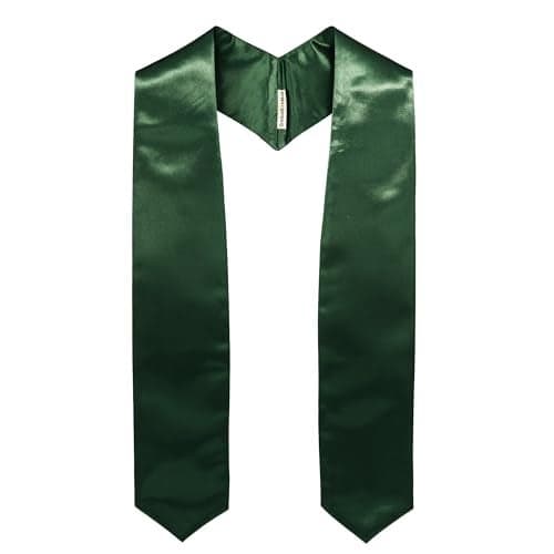 GraduationMall Unisex Adult Plain Graduation Stole 60" Forest Green