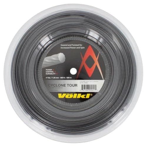 Volkl Cyclone Tour | Tennis Racquet String | Spin & Control | Ten-Sided co-Polymer (Anthracite, 17, Reel)