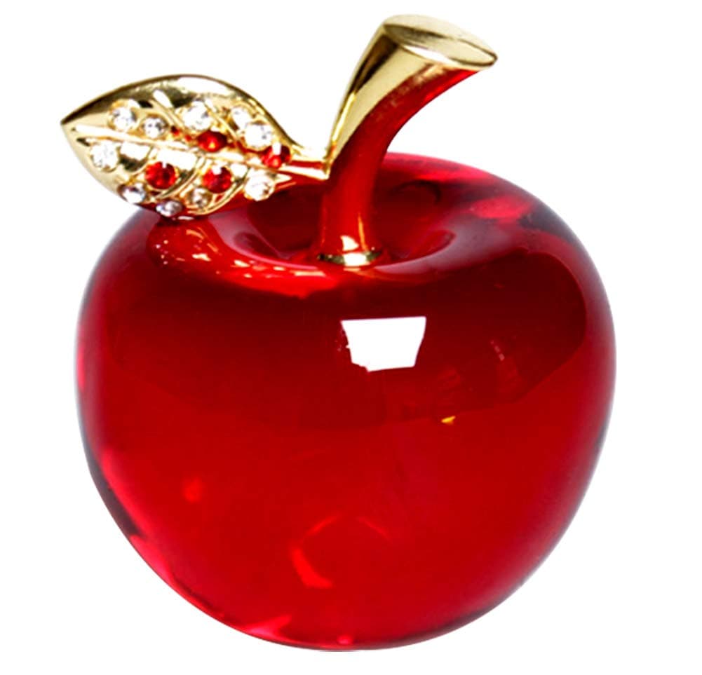 Hoobar Crystal Apple Figurine Paperweight Ideal Gifts for Wedding Birthday Christmas and Home Decoration 21 Inch Bred