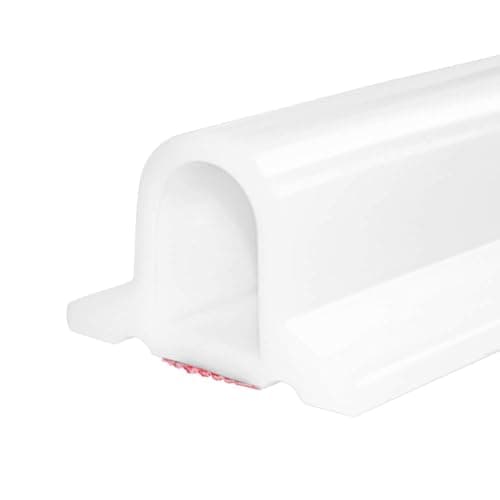 Duzzy 75 Inch Collapsible Shower Threshold Water Dam, Silicone Shower Water Stopper Barrier, Ideal for Wheelchair Accessible, Suitable for Accessibility ADA Handicap Showers Bathroom(6.23 Ft, White)