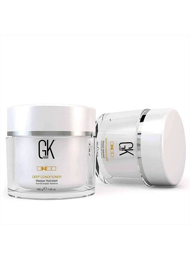 Global Keratin Deep Conditioner Masque Pack of 2 (7.05 Fl Oz/200 g) Intense Hydrating Repair Treatment Mask for Dry Damaged Color Treated Frizzy Hair Restoration Formula with JOJOBA Seed Oils