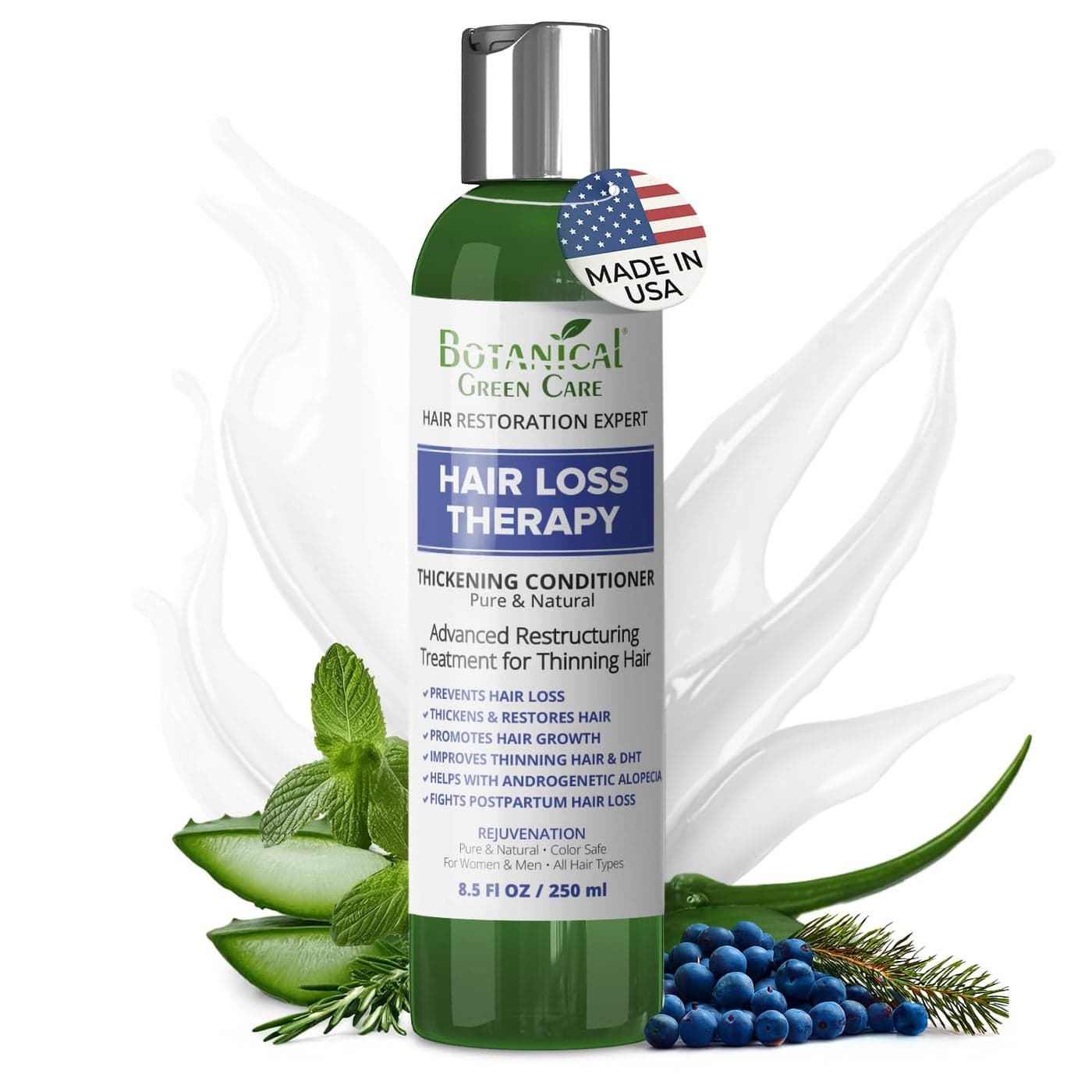 Botanical Green Care Thickening Volumizing Conditioner for Thinning Hair Hair Growth Conditioner Hair Strengthening Color Safe Products