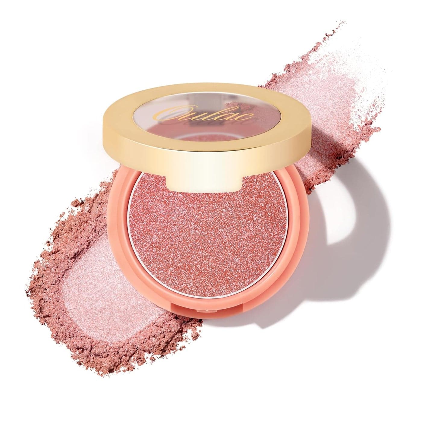 Oulac Luminous Blusher for Cheek WomenPink Sliver Refletive Glow Highlighter BlushersBlendable BlusherNatural Stunning LookMakeup Vegan Cruelty Free48g F06 Pinky Ice