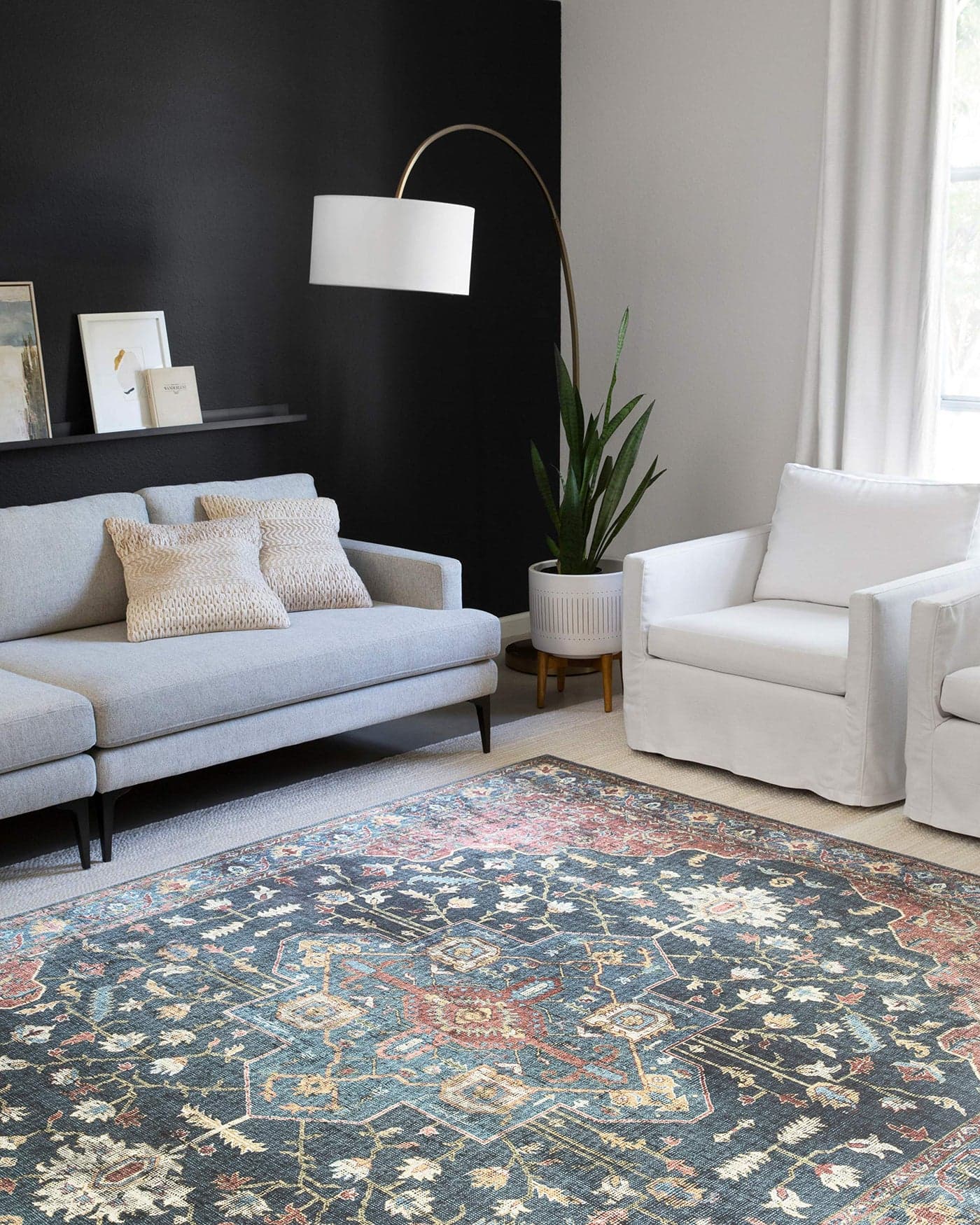 Loloi II Skye Collection SKY08 DenimBrick 26 x 76 Runner Rug