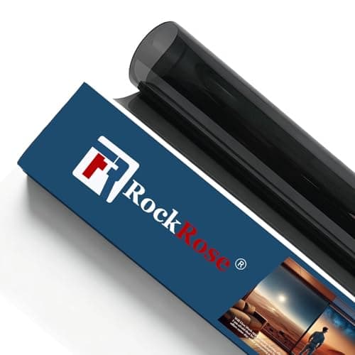 RockRose 5 Premium Carbon Car Window Tint Film 20 in x 5FT 2PLY Charcoal Privacy Film UV Heat Blocking Tint for Car or Home Adhesive Film Easy Shrink Plotter Friendly Pro Grade