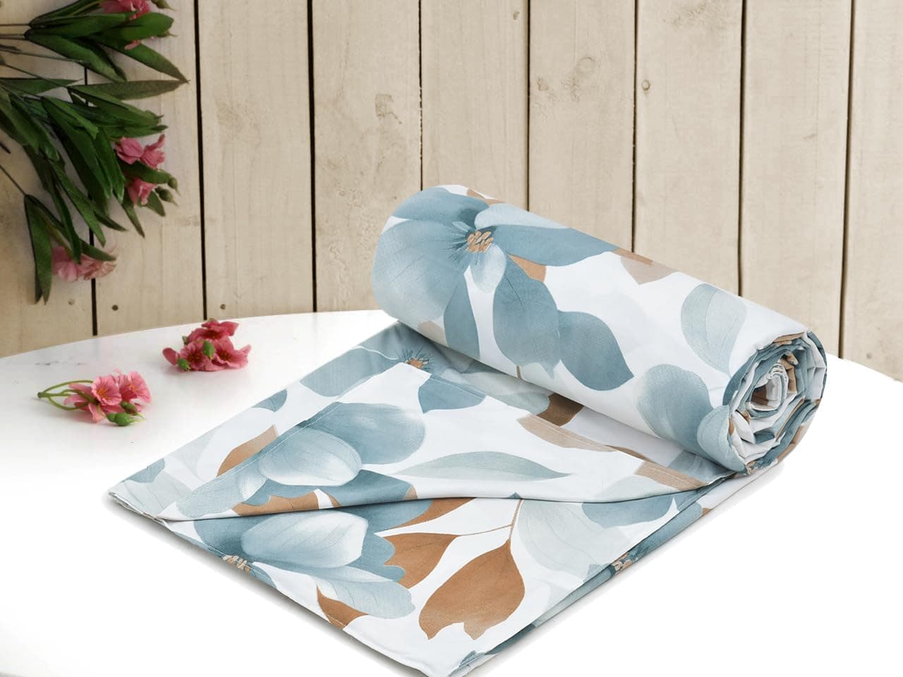 RRC Super Soft Microfiber Cotton Double Duvet Cover/Comforter Cover/Rajai Cover/Blanket Cover/Quilt Cover King Size 90X 100(Inches) with Zipper with Four Corner Ties