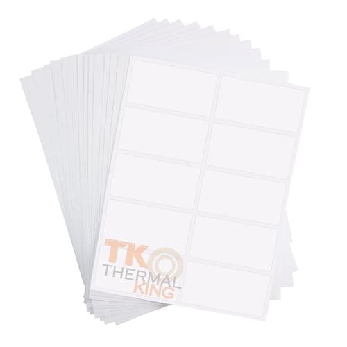 TK Thermal King 2" x 4" 100 Sheets White Permanent Adhesive Shipping 1000 Labels for Laser & Inkjet Printers (10 Labels/Sheet)