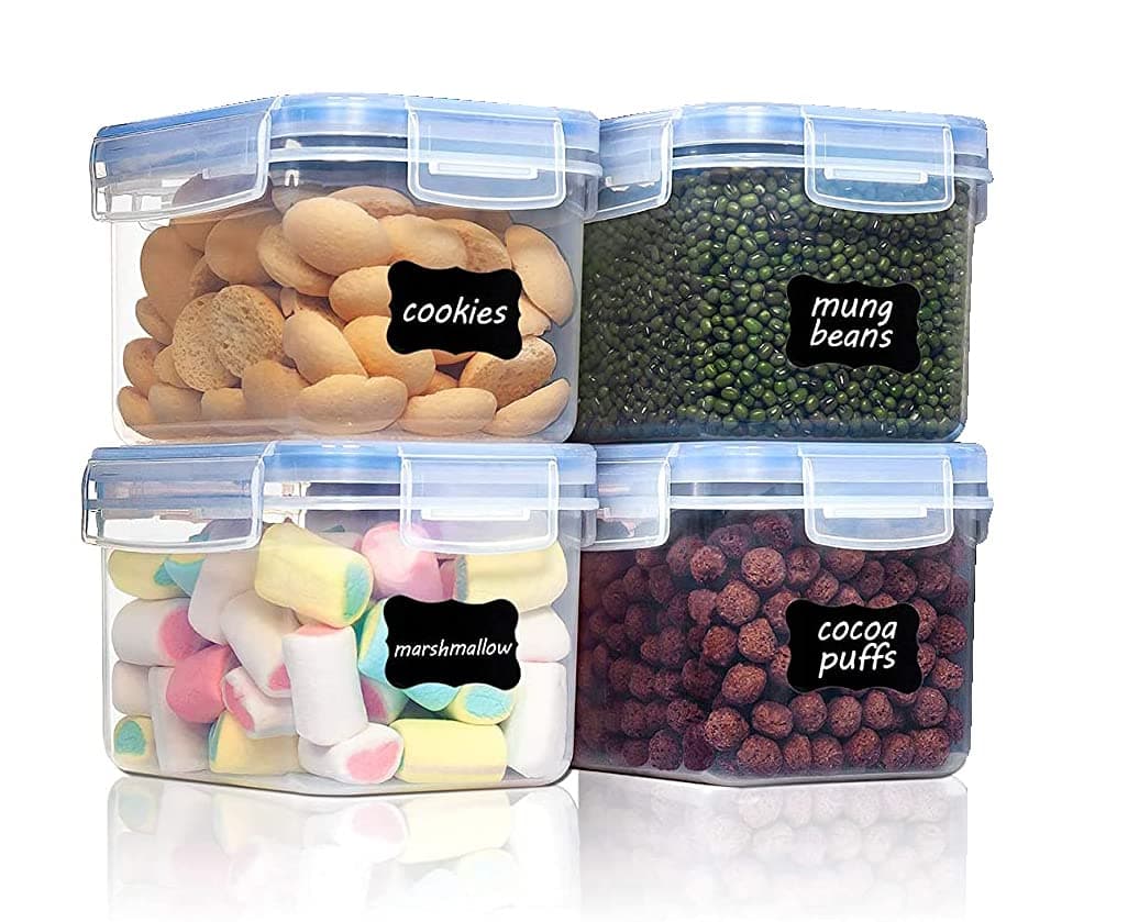 Diablos Airtight Kitchen Storage Containers Set of 4500ml Plastic Fridge Storage Container with Lock Seal Lid Blue