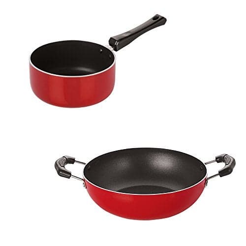 Nirlon 2 Piece Non-Stick Aluminium Pots and Pans Combo Cooking Essential Set, 2.6mm_KD11_SP(B)