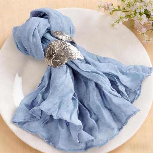 MLMC 10 Pack Dusty Blue Cheesecloth Napkins Bulk Washable Cloth Napkins Set of 10 21"x21" Rustic Boho Gauze Dinner Table Napkins for Wedding Bridal Shower Family Gathering Decor