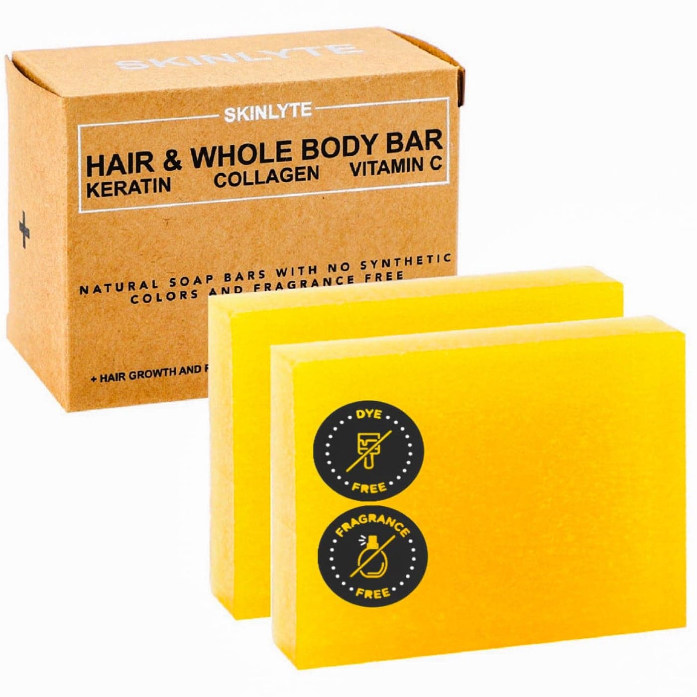 Natural Hair Whole Body Bar Soap Hair Skin Treatment Keratin Collagen Peptides Hair Promotes Growth Repair Strength Volume Skin AntiAging Firm Elasticity wOrganic Sulfur