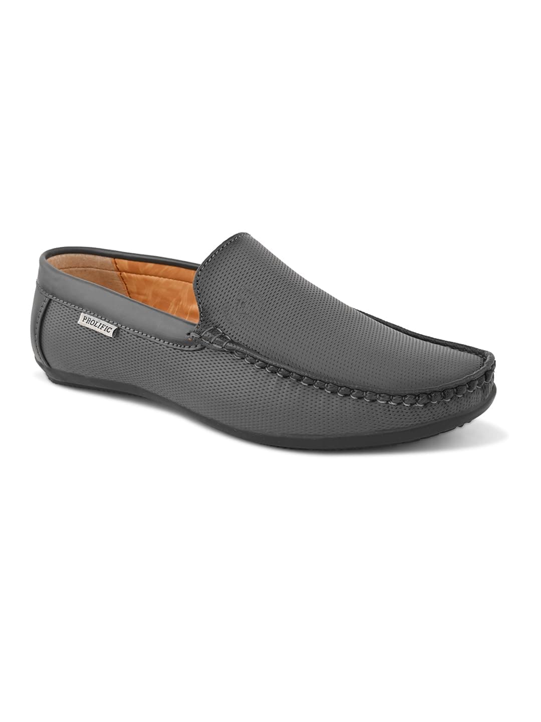 Prolific Men's Casual Loafers Textured Shoes Grey, 9 UK