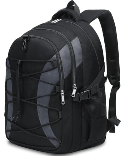 BLUEFAIRY Middle High School Backpack for Teen Boys Girls Large College Bookbag with Laptop Sleeve Back to School Book Bags Mochilas Escolares para Niños Niñas Adolescentes (Black/Dark Gray, Solid)