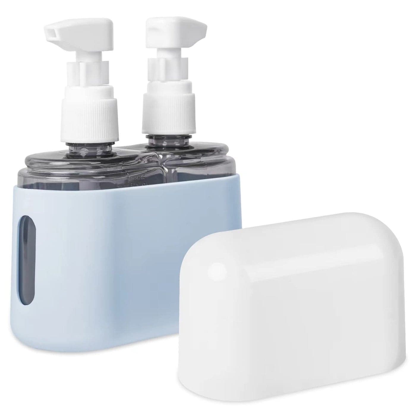 Yamadura Travel bottles for Toiletries TSA Approved Travel Containers Refillable Portable Spray Bottles and Pump Bottles with Labels for Creams Perfumes and Shampoos Blue