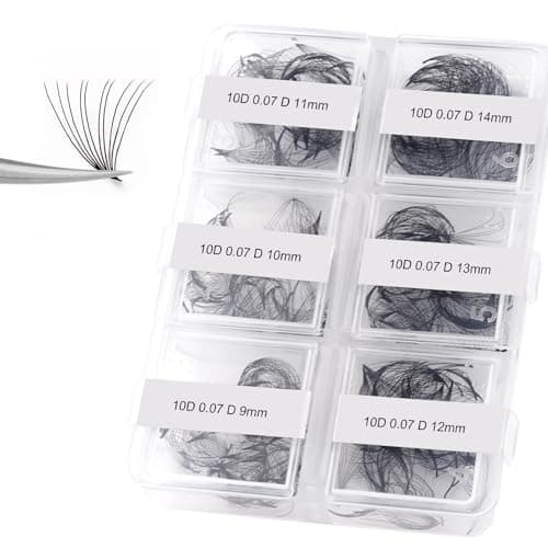 FADLASH Premade Fans Eyelash Extensions 300pcs 10D Premade Lash Fans D Curl Pre Made Fans Lash Extensions Volume Eyelash Extensions Premade Eyelash Fans Loose Fans 10D007D914mm
