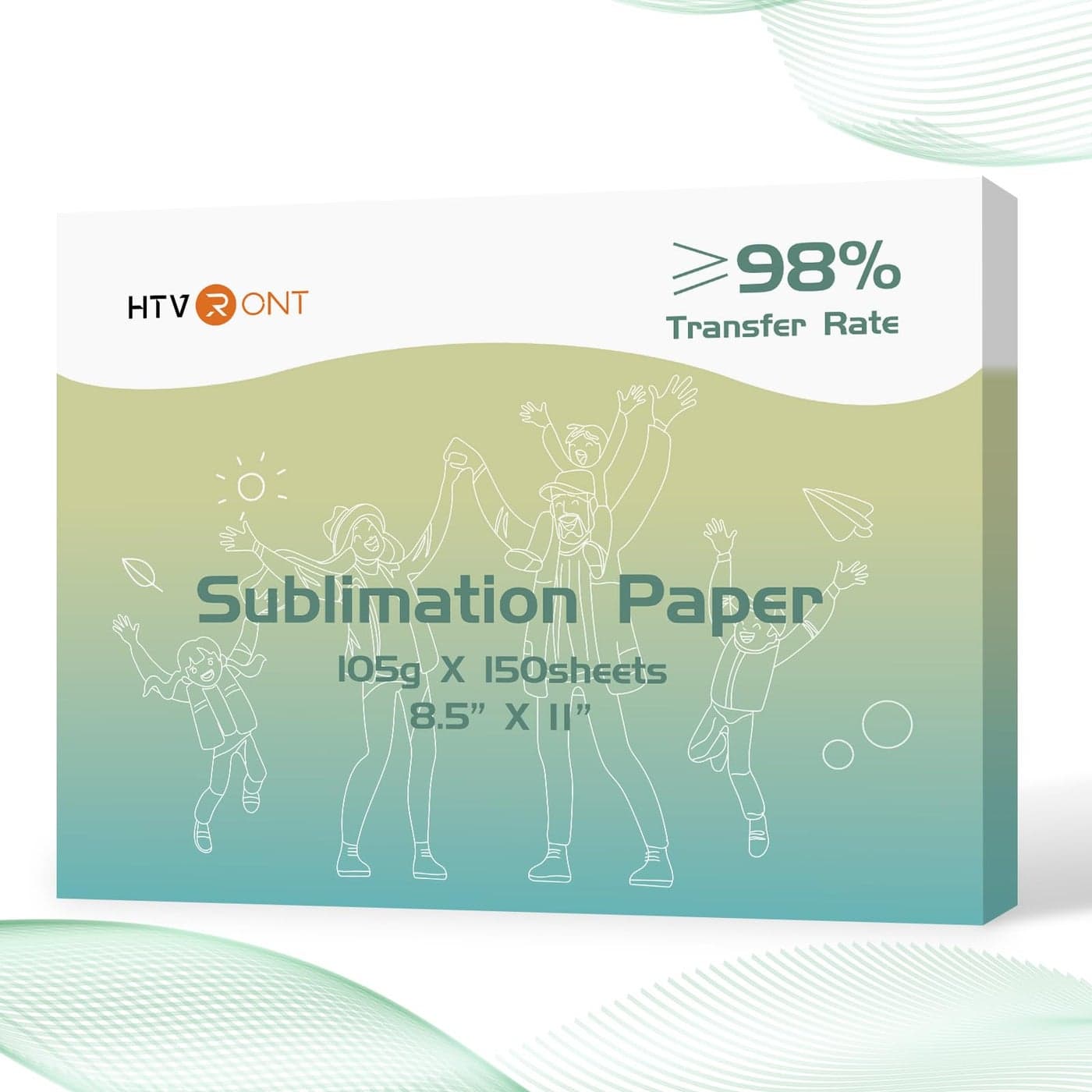 HTVRONT Sublimation Paper 85 x 11 Inches 150 Sheets 105g Excellent Ink Release Sublimation Transfer Paper for Tumblers Mugs Tshirts