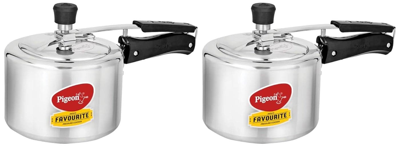 Pigeon By Stovekraft 3 Litre Favourite Aluminium Inner Lid Induction Base Pressure Cooker Silver Bis Certified Pack Of 2