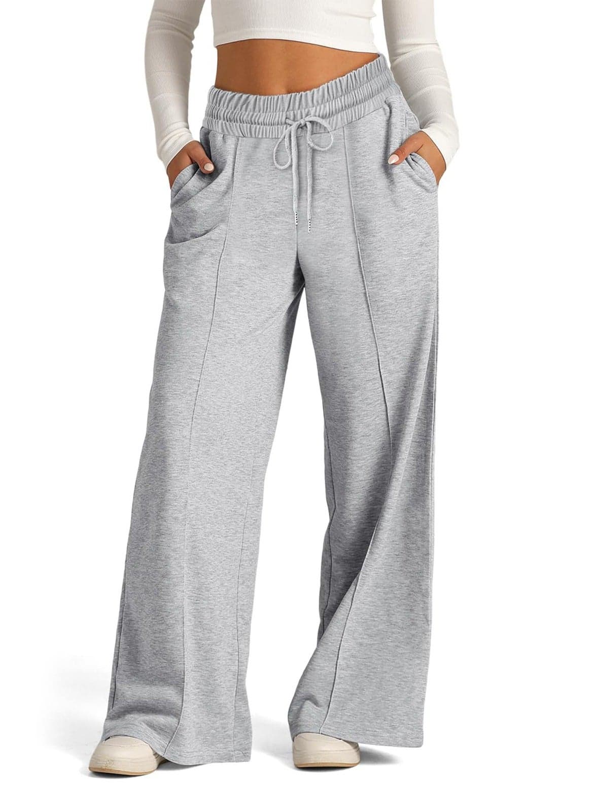 Women’s Wide Leg Sweatpants High Waisted Baggy Flared Pants Drawstring Athletic Joggers
