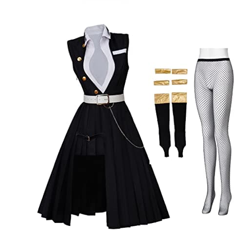 RocailleCos Uzui Tengen Cosplay Dress Costume Uniform Halloween Suit for Women Girls (XL, black)