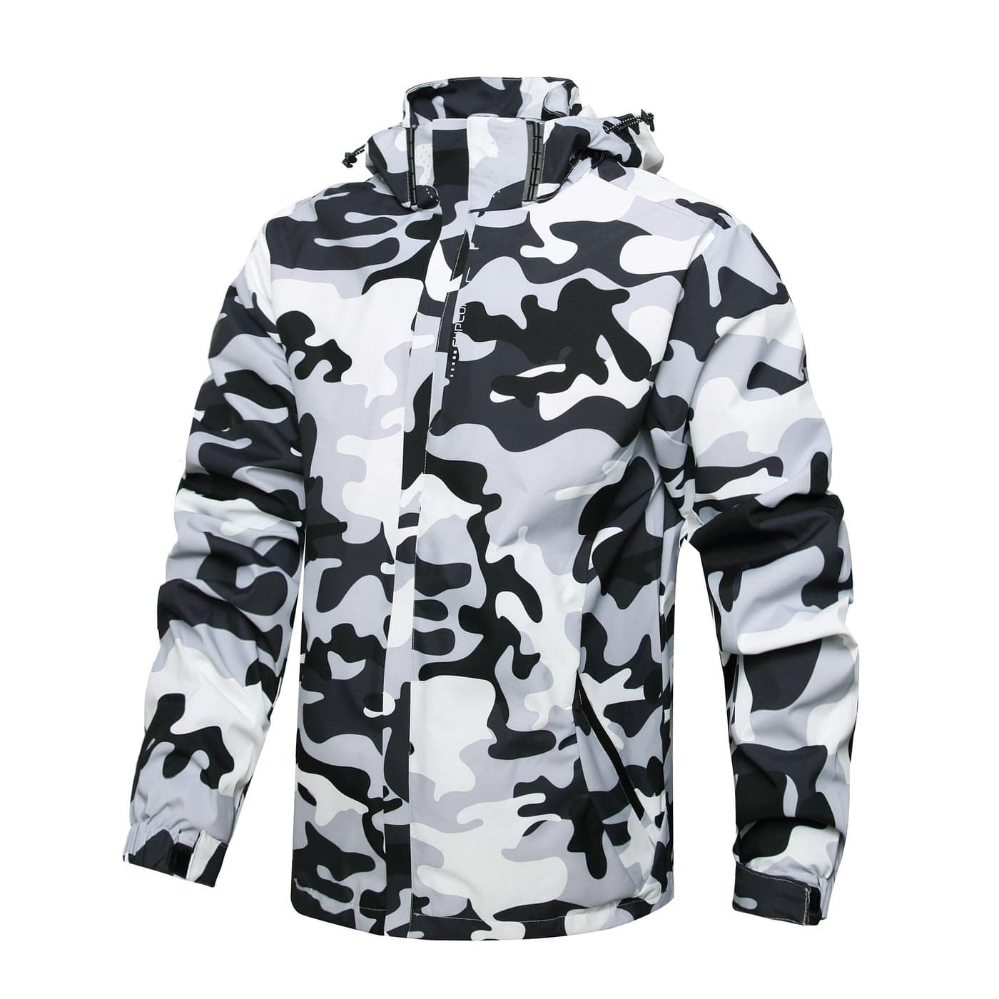 Hikevitang Mens Lightweight Waterproof Rain JacketShell Hooded Outdoor Raincoat Hiking Windbreake jacketR6226CamoBLM