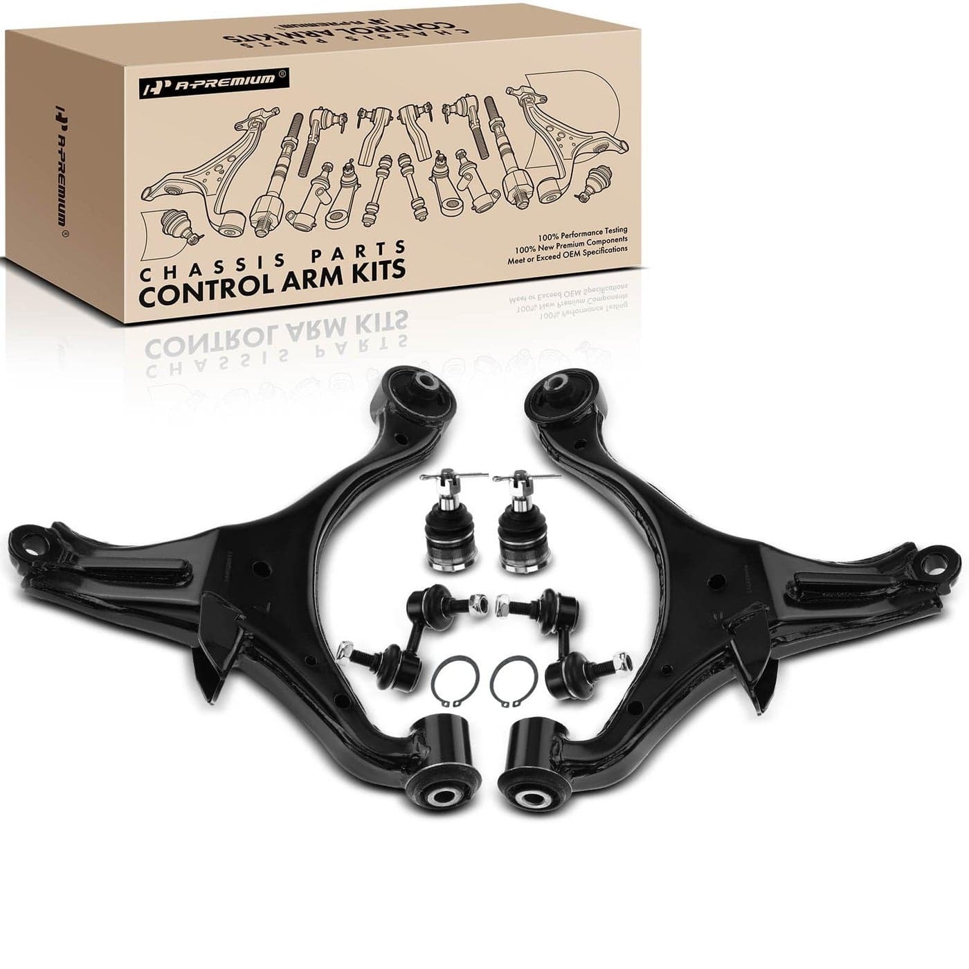 APremium Set of 6 Lower Control Arm Lower Ball Joint Sway Bar Link Compatible with Honda Civic 2001 2002 2003 2004 2005
