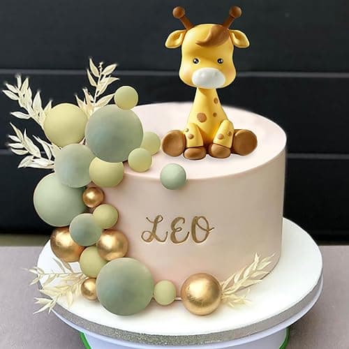 Giraffe Cake Topper with Balls Cake Decorations for Wild Animals Themed Birthday Baby Shower Party Supplies STYLE 2