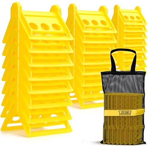 24 Pack Edge Corner Protector With Carrying Case for Flatbed Cargo Load Truck Shipping - 4'' x 6'' Winch Ratchet Straps Plastic Protectors