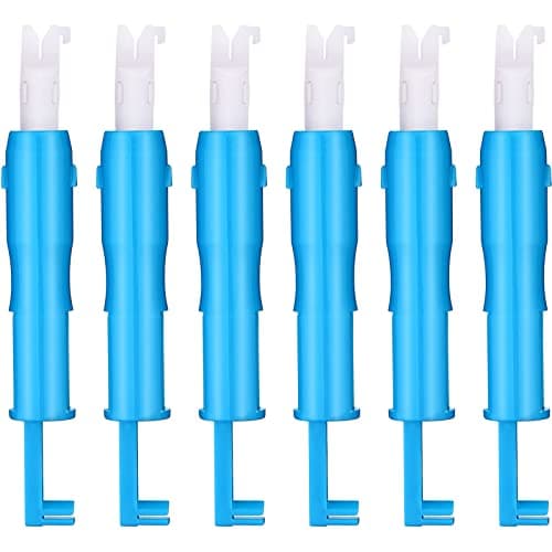 Hicarer 6 Pcs Automatic Needle Threader Sewing Machine Needle Inserter, Needle Threader Tool for Sewing Machine (Blue and White)
