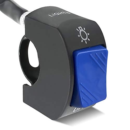 Motorcycle Handlebar Switch ATV Light Switch with On Off Push Button Toggle Switch for U5 U7 U2 Motorcycles Scooter Electrombile Motorbike-7/8(22mm) Blue