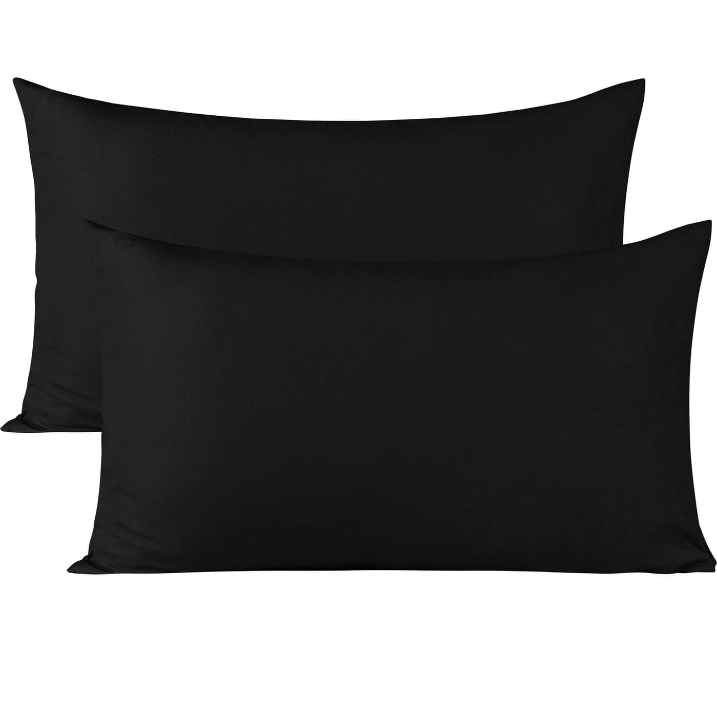 BEDSUM Microfiber Standard Pillowcases Set of 2 Soft Wrinkle Resistant and Easy Care Pillow Cases with Envelope Closure for Kids 20x26 inches Black