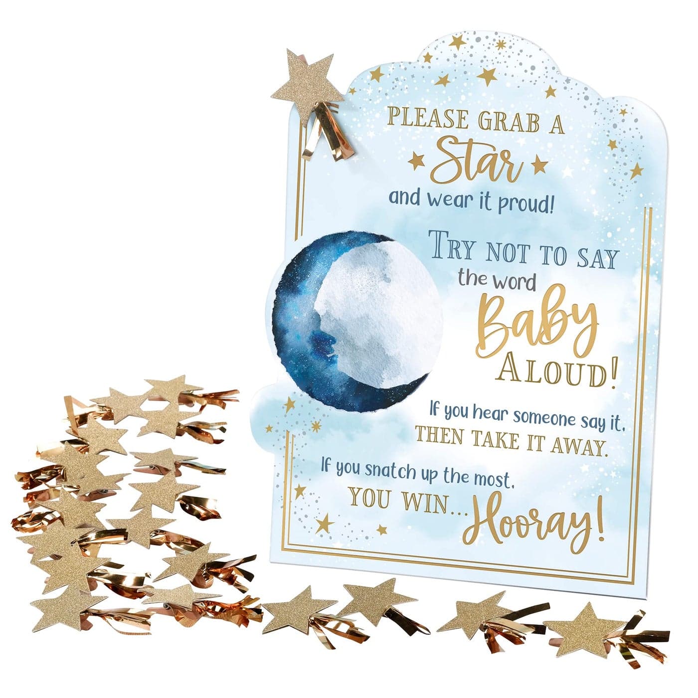 Lillian RoseLove You to The Moon and Back ThemedDont Say Baby Baby Shower Clothespin GameBlue