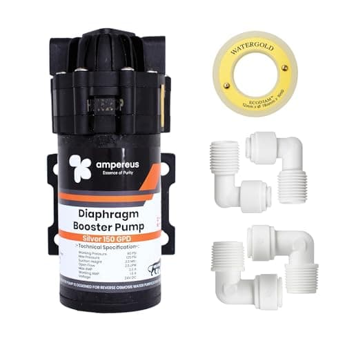 AMPEREUS® RO Pump | High-Performance Booster Pump For Water Pressure | Durable 150 GPD Pump for Stable Flow & Improved Water Pressure in Domestic RO Systems with 2 Year Warranty (1/4 & 3/8" connector)