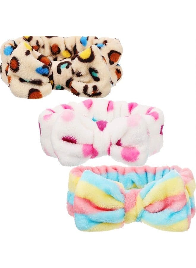 Towel Headbands for Women Headband for Washing Face Facial Hair Band Skincare Microfiber Bowtie Headband Makeup Terry Cloth Headbands Spa Shower Hair Band for Women Girls (Classic Patterns)