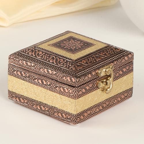 NAVRANG Wooden Meenakari Storage Box For Women/Jewellery Storage Box/Gift Box Multipurpose Gift