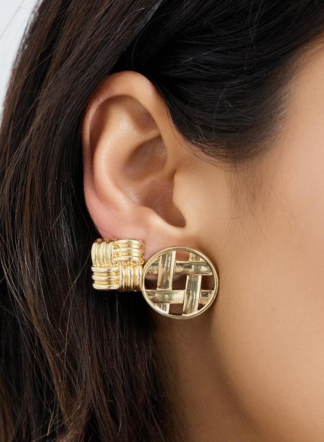 Pack of 3 - Gold Stud Earrings