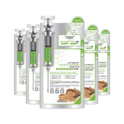 Deoproce Lap Therapy Ampoule Mask 25g Pack of 5 Placenta Soothing Sheet Mask Korean Skin Care
