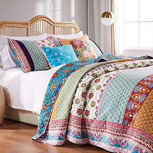 Greenland Home Thalia Quilted Bedding Set, 3-Piece Full/Queen, Tango, One Set